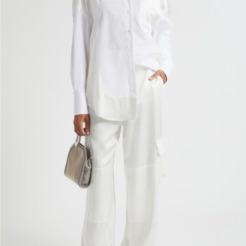 Stella McCartney Satin Paneled Slouchy Cargo Pants